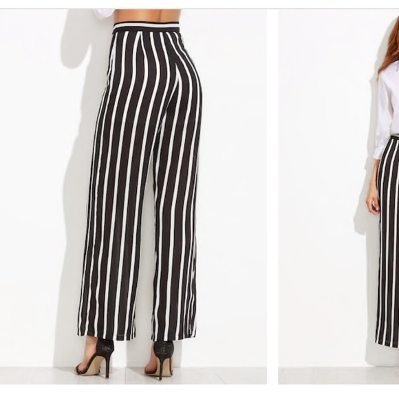 ~SHEIN~  Vertical Striped Wide Leg Pants. Size XS - Picture 3 of 8